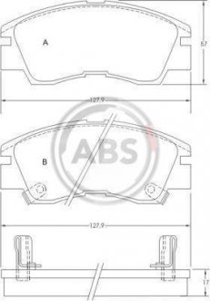 Колодки гальмівні перед. Galloper/L200/L300/Lancer/Pajero (87-13) A.B.S. 36648