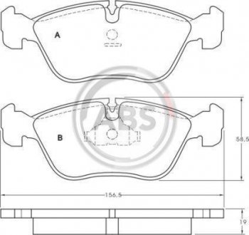 Колодки гальмівні пер. C70/V70/S70/ 92-05 A.B.S. 36783