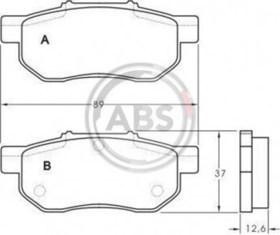 Колодки тормозные задн. Jazz/City/Fit/Civic/Ballade/CRX 92- A.B.S. 36870