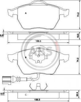 Колодки тормозные передние Octavia/Bora/Golf 91-07 A.B.S. 37133