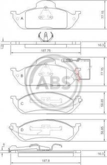 Тормозные колодки перед. MB M-Class (W163) 98-05 A.B.S. 37198