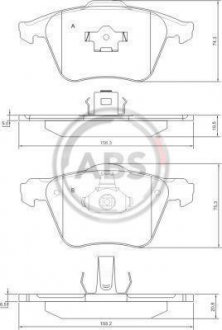 Колодки гальмівні перед. S60/S80/V70/XC70/XC90 (98-14) A.B.S. 37344 (фото 1)