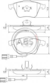 Тормозные колодки перед. Audi A4/A6/A8 00- A.B.S. 37426