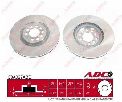 Тормозной диск ABE C3A027ABE