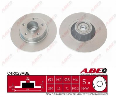 Тормозной диск с подшипником ABE C4R023ABE