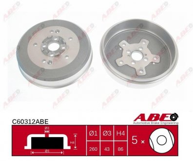 Тормозной барабан ABE C60312ABE