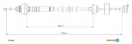 Трос сцепления CIROEN/PEUGEOT Berlingo/Partner all gear BE4R &quot;1,6-1,9D &quot;07&gt;&gt; ADRIAUTO 070181 (фото 1)