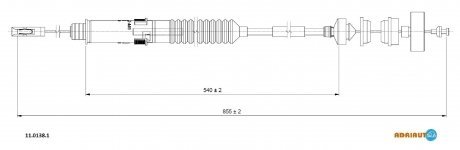 FIAT Трос сцепления (рег.автом.) Scudo TDS 95- ADRIAUTO 11.0138.1