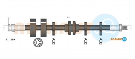FIAT Шланг тормозной пер.Brava,Bravo -01 ADRIAUTO 11.1289