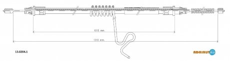 Трос тормозной FORD Transit FWD CabRH4/00- ADRIAUTO 1302041