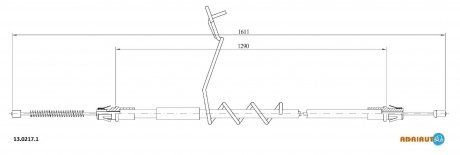FORD Трос ручн.тормоза Transit 03- лев. ADRIAUTO 13.0217.1