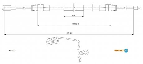 Трос остановочных тормозов ADRIAUTO 13.0277.1