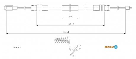 Трос тормозной Ford Transit 2006 ADRIAUTO 1302781