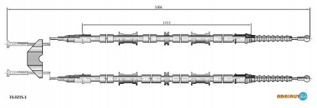 OPEL Трос ручного тормоза Astra G 04- ADRIAUTO 33.0215.1
