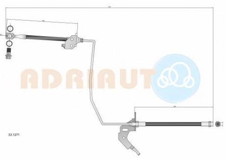 OPEL Шланг тормозной зад. прав. Astra H, Meriva ADRIAUTO 33.1271