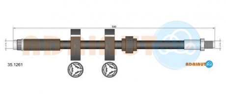 PEUGEOT Шланг тормозной пер. 607 -04 ADRIAUTO 35.1261 (фото 1)