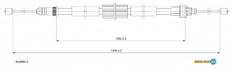 RENAULT Трос ручного тормоза задн. лев. CLIO (III) 06- ADRIAUTO 41.0291.1
