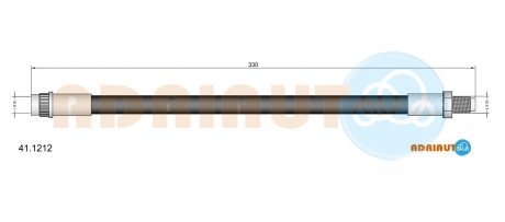 RENAULT Шланг тормозной передний Logan,Sandero,Rapid -98, Safrane -96. ADRIAUTO 41.1212 (фото 1)