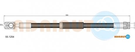 VW Торм. шланг пер. Caddy III, Golf V, Jetta III ADRIAUTO 55.1254