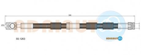 VW Тормозной шланг передн. GOLF IV,Octavia ADRIAUTO 55.1263