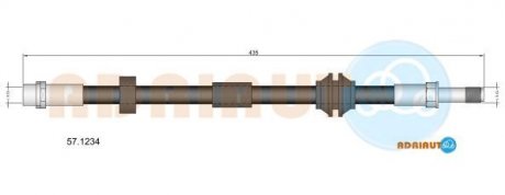 VOLVO Шланг торм. пер. C70/S40/V50 04- (15&quot; диск) ADRIAUTO 57.1234