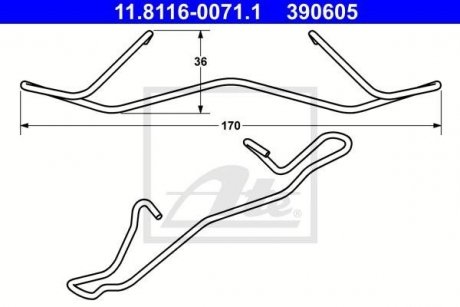 Комплект монтажний колодок ATE 11.8116-0071.1