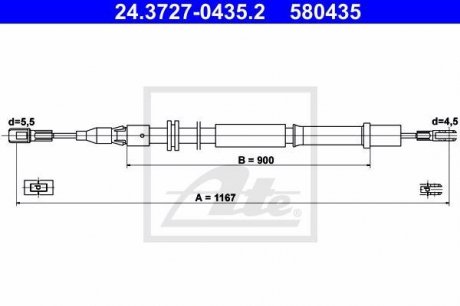 Трос ручного гальма ATE 24.3727-0435.2