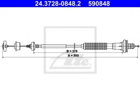Трос сцепления ATE 24.3728-0848.2