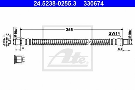 Тормозной шланг ATE 24.5238-0255.3