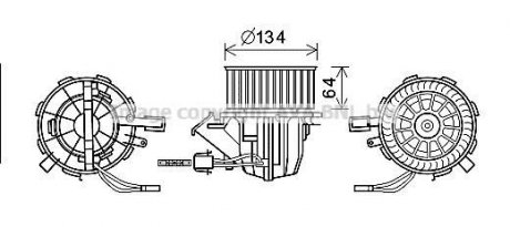 Вентилятор отопителя салона AUDI A4 08>15 / A5 09>12/11 / Q5 08>12/12 AVA COOLING AI8391