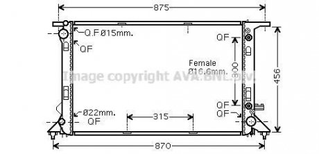 Радиатор охлаждения (выр-во AVA) AVA COOLING AIA2291