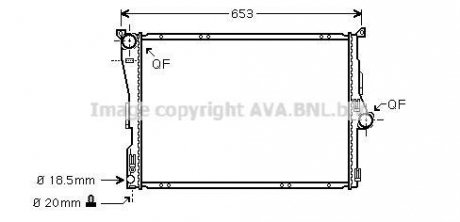 Радіатор охолодження BMW X3 E83 (04-) (AVA) AVA COOLING BW2289 (фото 1)