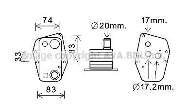 AVA BMW Оливний радіатор 1 E87, 3 E46/90, 5 E60, X3 E83 2.0d AVA COOLING BW3555 (фото 1)