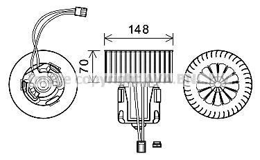 Вентилятор отопителя салона BMW 5f10 09>16 7F01 08> LHD AC+ AVA COOLING BW8539