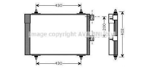 Конденсор CITROEN BERLINGO/ PEUGEOT PARTNER (AVA) AVA COOLING CNA5241D (фото 1)