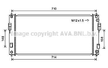 Радіатор охолодження двигуна Nissan Leaf (11-17) Electric AVA AVA COOLING DN2391 (фото 1)