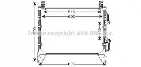 Конденсатор кондиціонера SSANGYONG REXTON (2002) 2.7 (AVA) AVA COOLING DW5142 (фото 1)