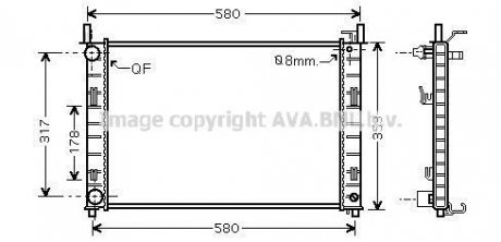 AVA FORD Радіатор охолодження Fiesta V, Fusion 1.4 TDCI AVA COOLING FDA2326 (фото 1)