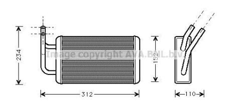 Теплообмінник, система опалення салону AVA COOLING FDA6215