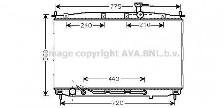 Радіатор охолодження HYUNDAI Santa Fe II (AVA) AVA COOLING HY2174 (фото 1)