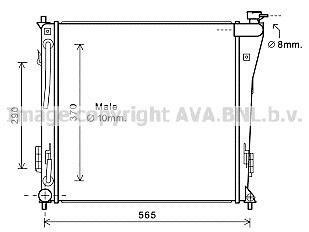Радіатор, Система охолодження двигуна AVA COOLING HY2305 (фото 1)
