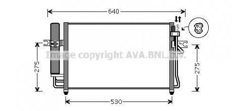 Конденсор Hyundai Getz 08/02- (AVA) AVA COOLING HY5087D (фото 1)
