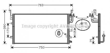 AVA HYUNDAI Радіатор кондиціонера Sonata IV,Kia Magentis 01- AVA COOLING HY5135 (фото 1)