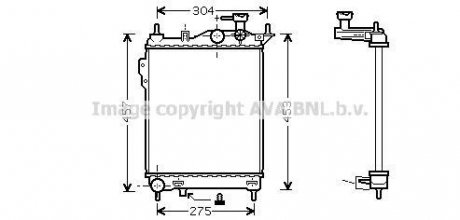 Радиатор охлождения HYUNDAI GETZ (TB) (02-) 1.1-1.6i MT (AVA) AVA COOLING HYA2099 (фото 1)