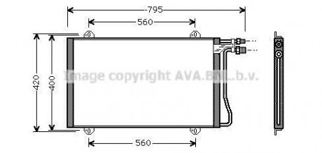 Конденсор кондиціонера MB SPRINT W901 MT/AT 95- (Ava) AVA COOLING MS5219 (фото 1)