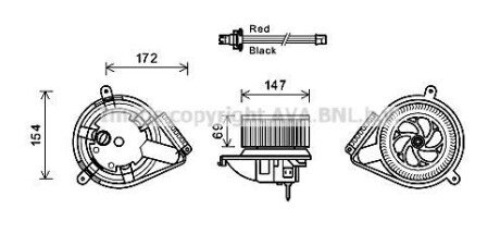 Вентилятор салону MB, VW (AVA) AVA COOLING MS8617