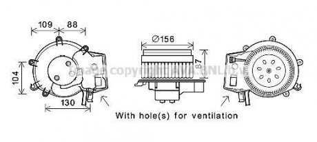 Вентилятор обігрівача салону MB C203 G463 AC+ AVA AVA COOLING MS8625 (фото 1)