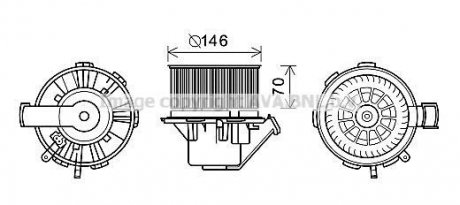 Вентилятор салона MB, VW (AVA) AVA COOLING MS8648