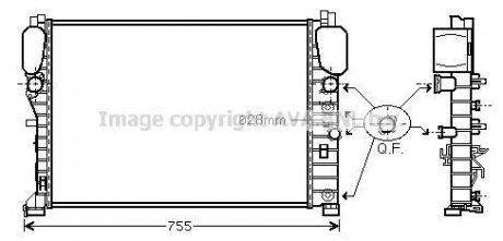 Радіатор охолодження MERCEDES (AVA) AVA COOLING MSA2394 (фото 1)