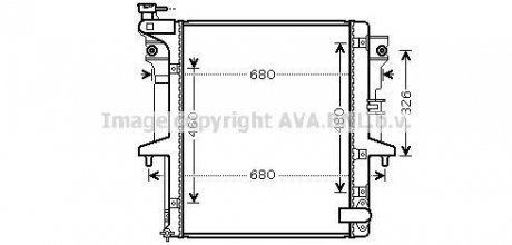 Радиатор охлаждения MITSUBISHI L 200 (06-) 2.5 D механика (AVA) AVA COOLING MTA2202